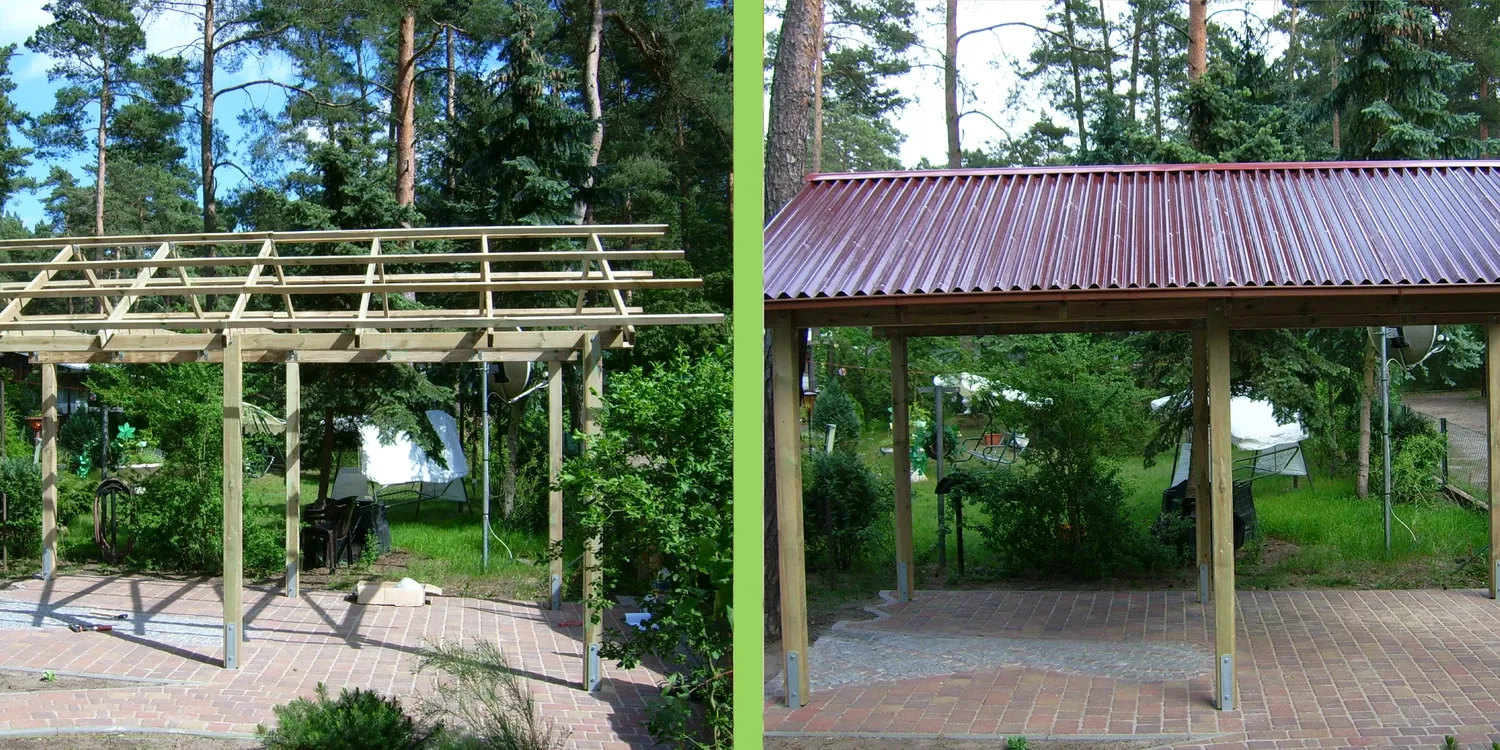 Montage von Carports und Gartenhäusern