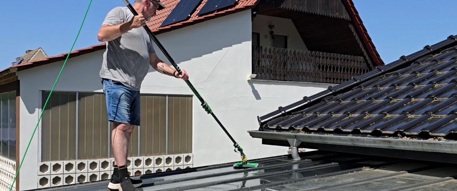 Glasreinigung mit Osmosewasser