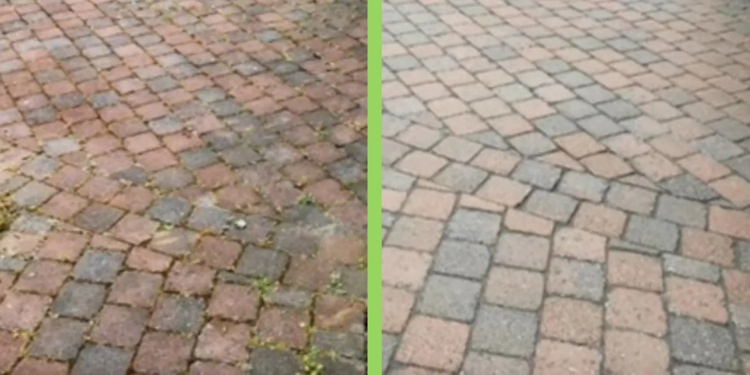 Vergleich vor und nach der Steinreinigung